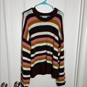 Madewell Colorful Striped Crew Neck Sweater